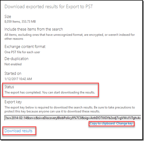 How to export to PST from Office 365