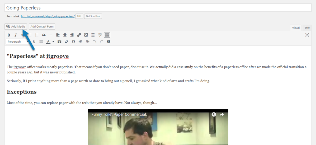 how to remove page content in wordpress