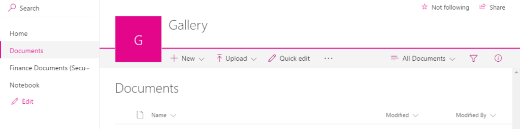 SharePoint Online Modern Experience: Document Library