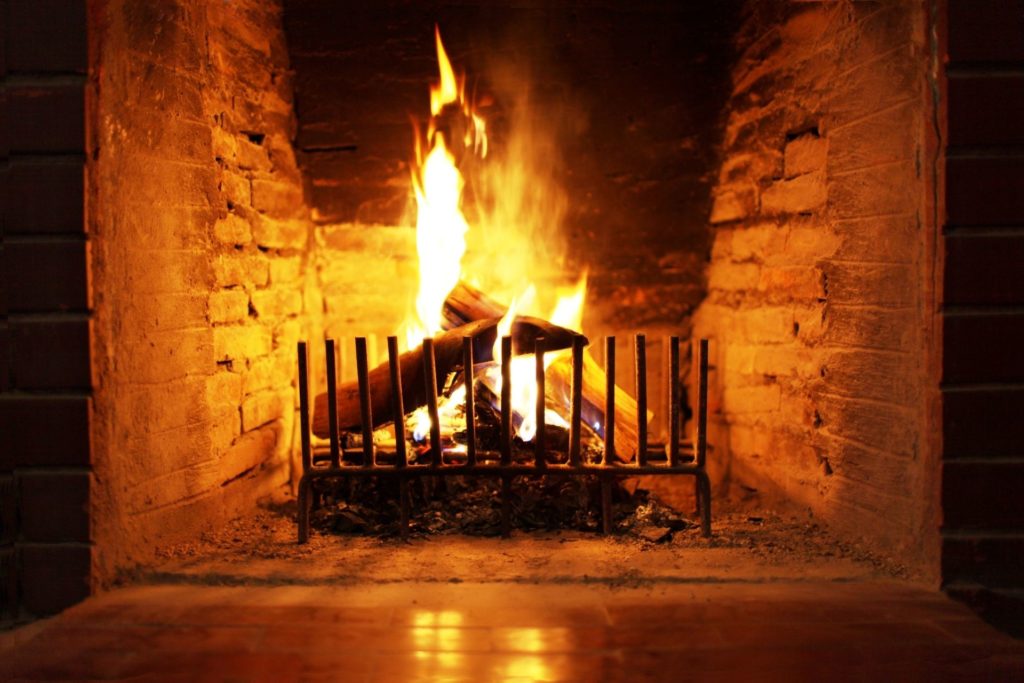 Cozy winter fire virtual background for Microsoft Teams