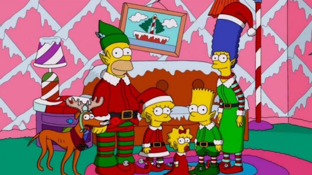 Christmas Cartoon The Simpsons themed virtual call backgrounds
