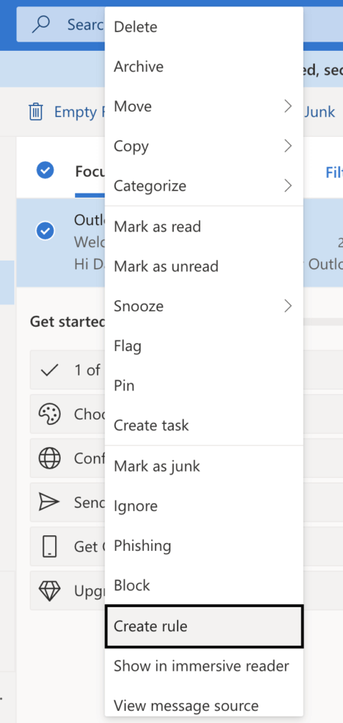 How to set up rules in Outlook