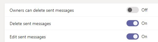 How to delete sent messages to a Teams channel